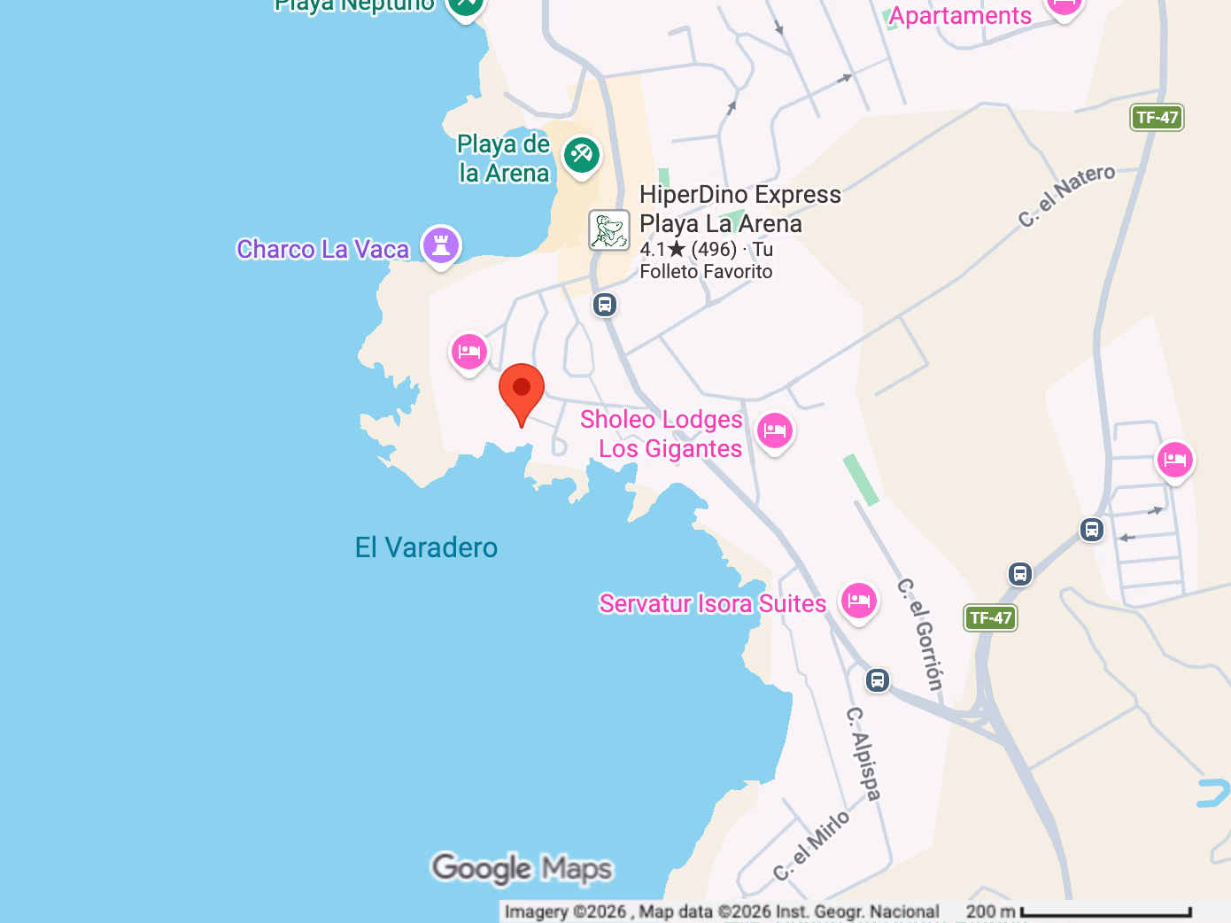 Map showing Villa Atlantic location in Puerto de Santiago, Tenerife